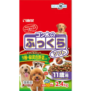 ゴン太のふっくらソフト 9種の緑黄色野菜入り 11歳以上用 2.4kg やわらか食感 小分けパック シニア向け 4973321940835【別送品】