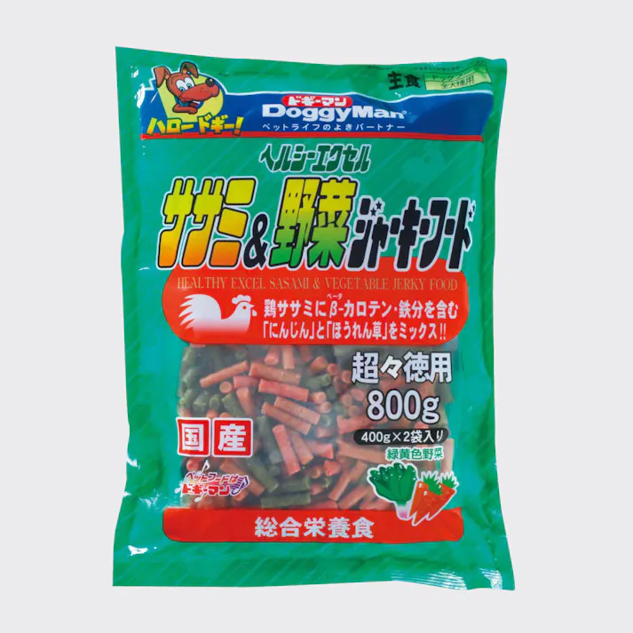 ドギーマンハヤシ ヘルシーエクセルササミ&野菜ジャーキーフード 800g JANコード:4976555810806【別送品】