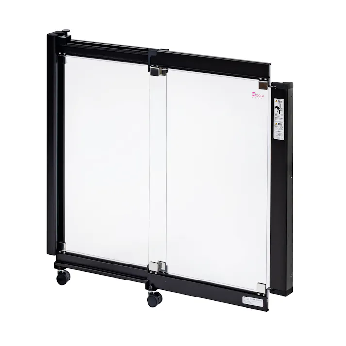 ドギーフェンス 2枚仕様 ダークブラウン 強化ガラス ペットフェンス 4989247560033【別送品】