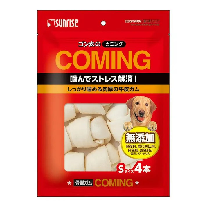 【ケース販売】サンライズ ゴン太のカミング骨型ガムS 4本 (1ケース24個入) ご褒美用 4970096931075【別送品】