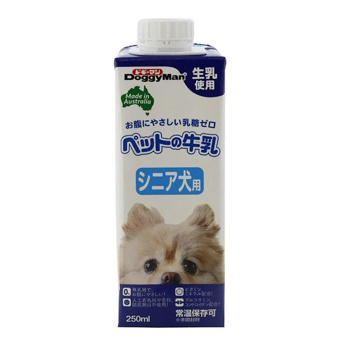 【ケース販売】ペットの牛乳シニア犬用 250ML(1ケース24個入) ご褒美用 4970096931150【別送品】