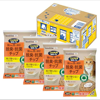 【ケース販売】ニャンとも清潔トイレ 脱臭・抗菌チップ 大きめの粒 4.4L(1ケース4個入り) 猫砂 システムトイレ用 4970096931778【別送品】