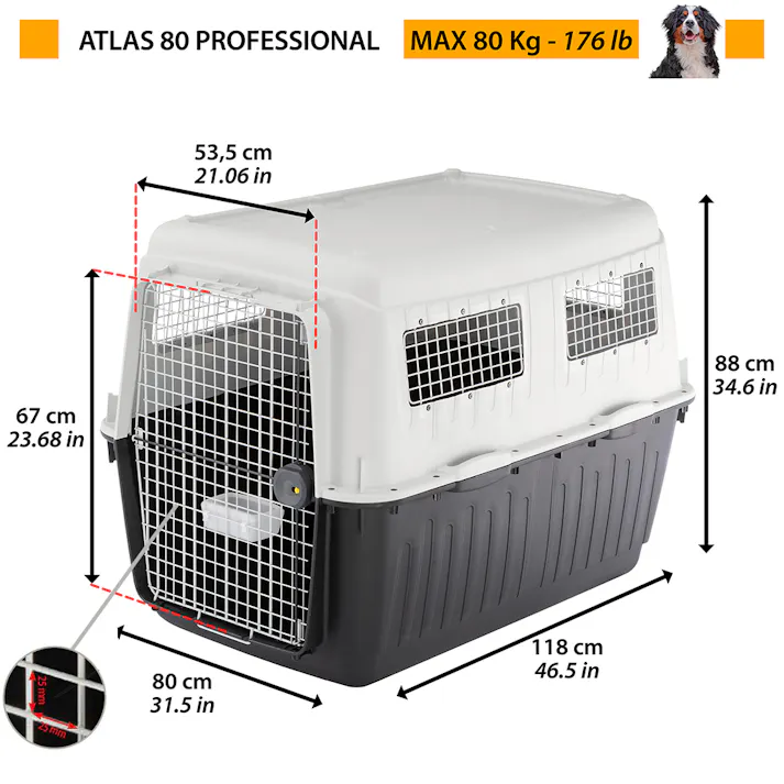アトラス 80 プロフェッショナル ペットキャリー 大型犬用 ペットキャリー ハードキャリー 8010690176550【別送品】