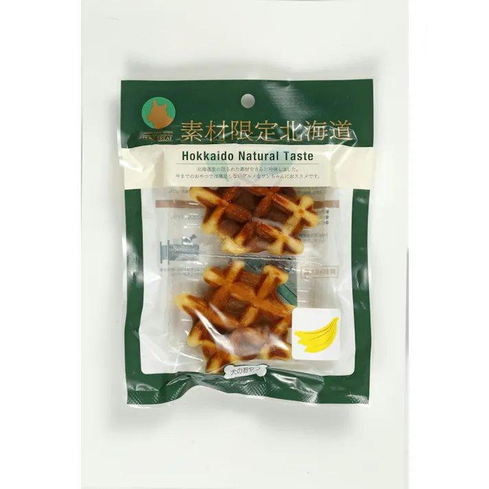 北海道厳選素材 手造りワッフル バナナ味 ご褒美用 国産おやつ 4580113193593【別送品】