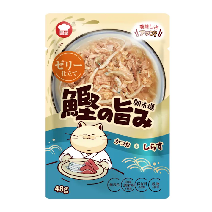 HELL’S KITCHEN 朝市場 鰹の旨みゼリー かつおとしらす 48g 4580626184781【別送品】