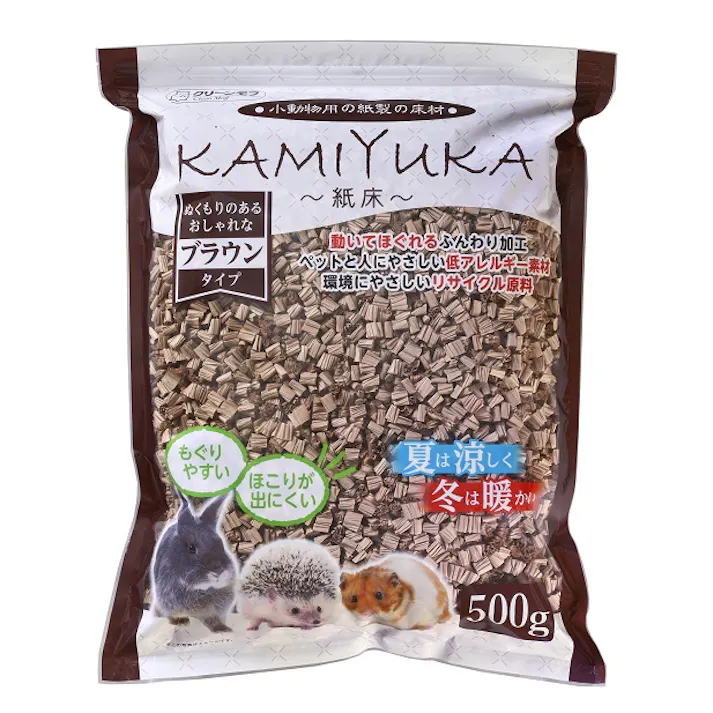 クリーンモフ 小動物用床材 KAMIYUKA~紙床~ ブラウン 500g 4990968214136【別送品】