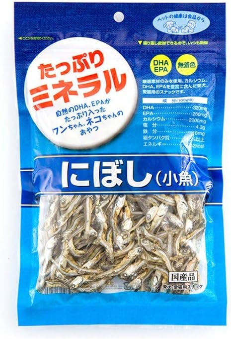 にぼし 小魚100g 犬用おやつ 猫用おやつ DHA【別送品】
