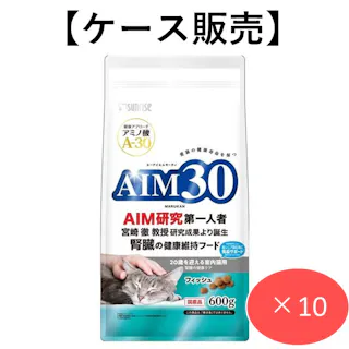 【ケース販売】AIM30 20歳を迎える室内猫用 腎臓の健康ケア フィッシュ 600g (1ケース10個入り) 猫用ご飯 総合栄養食 健康維持 4973321943478【別送品】