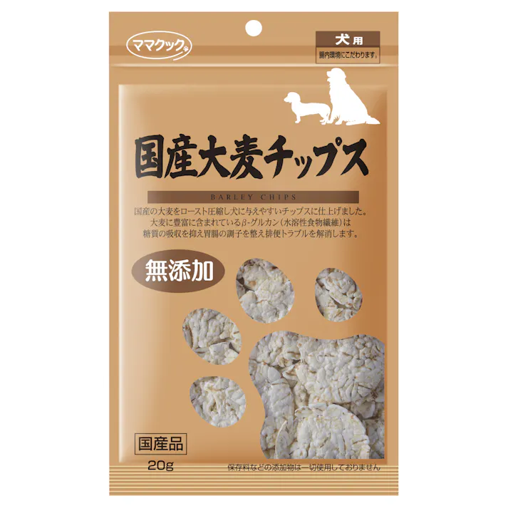 国産大麦チップス犬用20g おやつ【別送品】