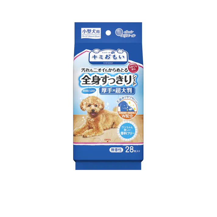 エリエールペット キミおもい 全身すっきりシート 小型犬用 28枚 除菌シート【別送品】