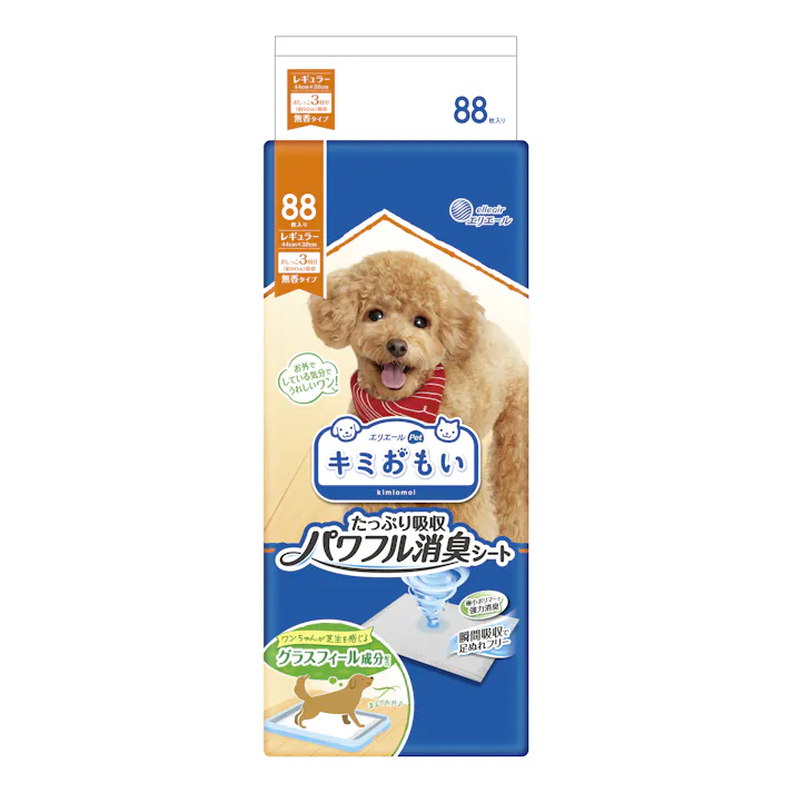 エリエールペット キミおもい パワフル消臭シート レギュラー 88枚 犬おむつ【別送品】