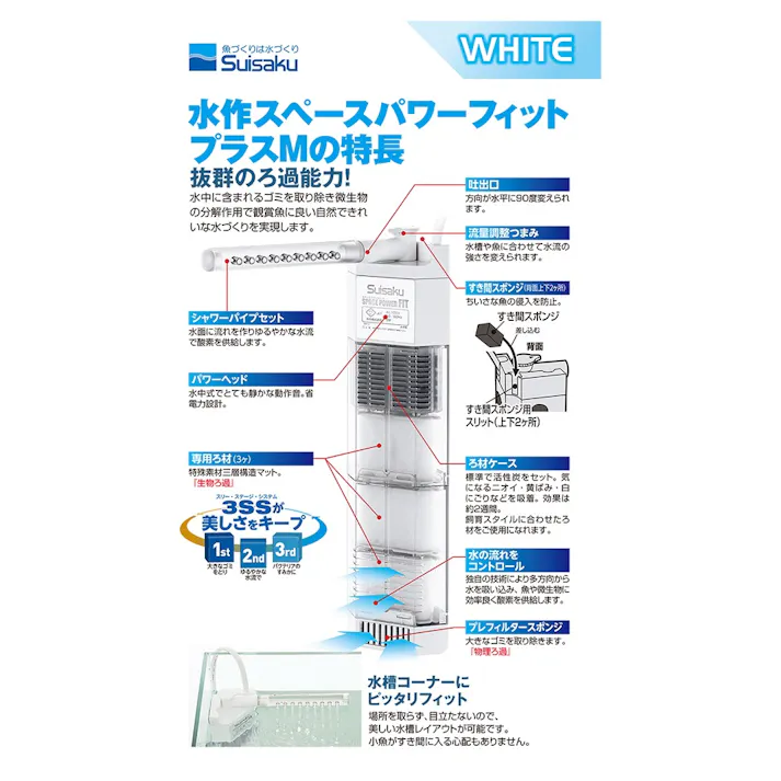 スペースパワーフィットプラスMホワイトSF-71 フィルター【別送品】