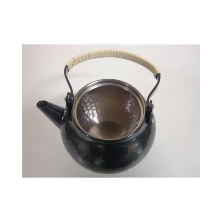 新光金属 純銅黒銅仕上げ 槌目急須 ツル巻き 茶こし付き 370ml BC-103 日本製 銅製品 銅 ティーポット 緑茶 お茶 かわいい おしゃれ 4518160002575【別送品】