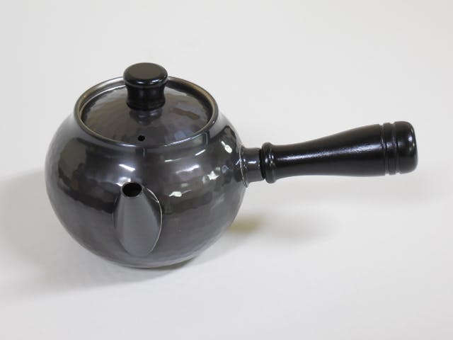 新光金属 純銅黒銅仕上げ 槌目急須 横手 茶こし付き 370ml BC