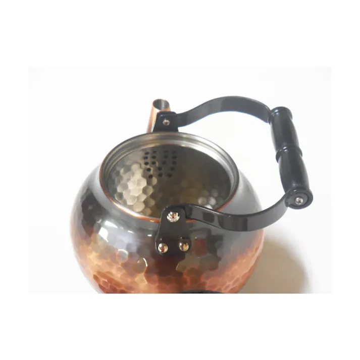 新光金属 純銅赤銅仕上げ 槌目急須 吊式 茶こし付き 370ml BC-202 日本製 銅製品 銅 ティーポット 緑茶 お茶 かわいい おしゃれ 4518160006795【別送品】