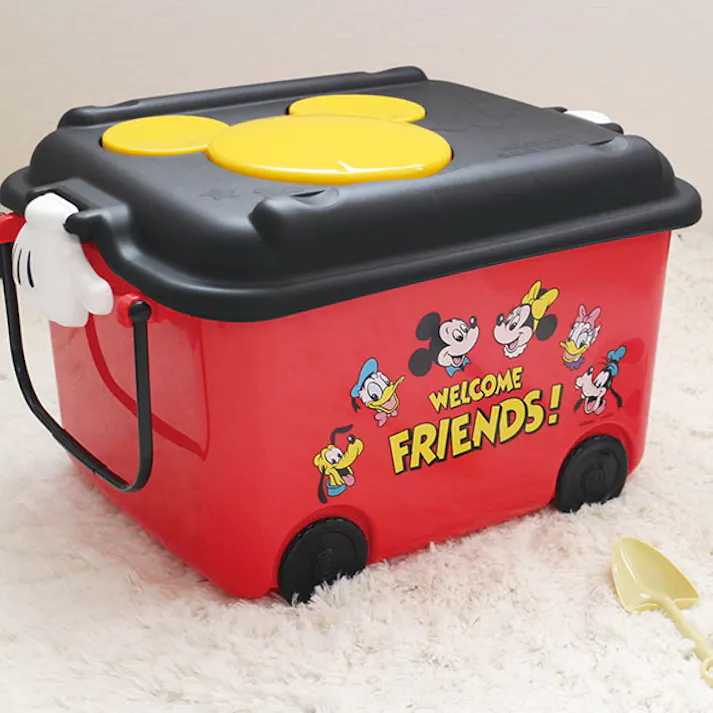 錦化成 おもちゃ箱 キャスター付 ミッキーマウス日本製 ボックス ケース 収納 玩具 幼児 ベビー キッズ 子ども おもちゃ箱 かわいい おしゃれ フタ付 キャスター付 4904121312652【別送品】
