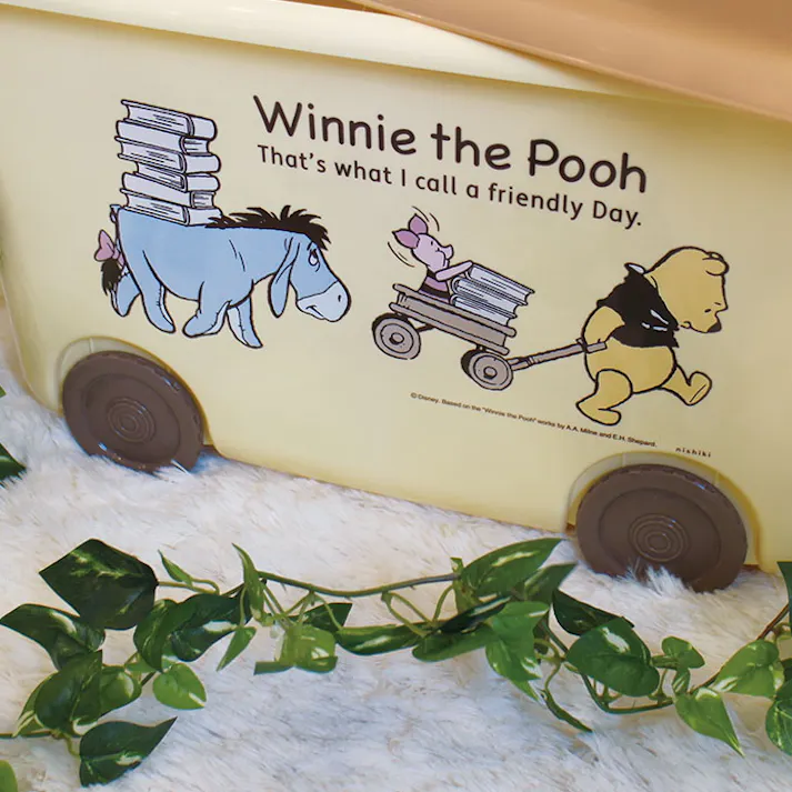 錦化成 おもちゃ箱 キャスター付 くまのプーさん日本製 ボックス ケース 収納 玩具 幼児 ベビー キッズ 子ども おもちゃ箱 かわいい おしゃれ フタ付 キャスター付 4904121312669【別送品】