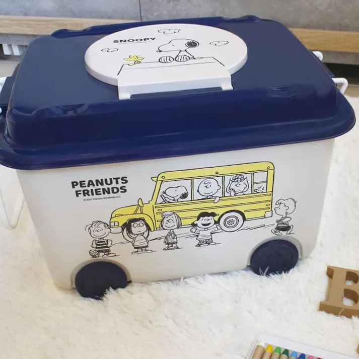 錦化成 おもちゃ箱 キャスター付 スヌーピー日本製 ボックス ケース 収納 玩具 幼児 ベビー キッズ 子ども おもちゃ箱 ディズニー ミッキー プーさん トイストーリー スヌーピー かわいい おしゃれ フタ付 キャスター付 4904121312683【別送品】