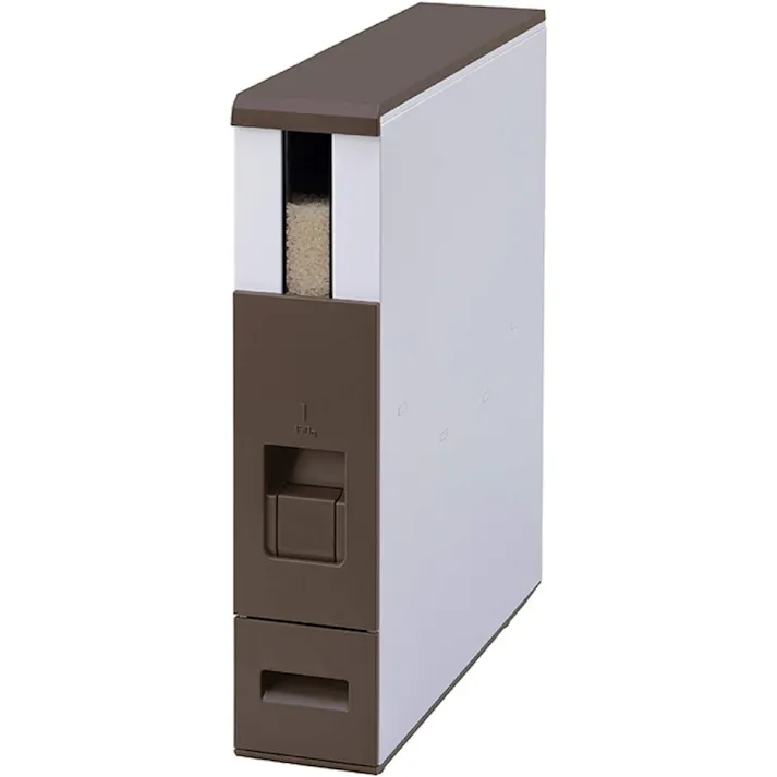 エムケー精工 ライスエースS 鋼板製スリム米びつ 6kg ブラウン 米櫃 米びつ 保管 米 おしゃれ オシャレ スリム すき間 キッチン インテリア 収納 シンプル スタイリッシュ 4905249317055【別送品】