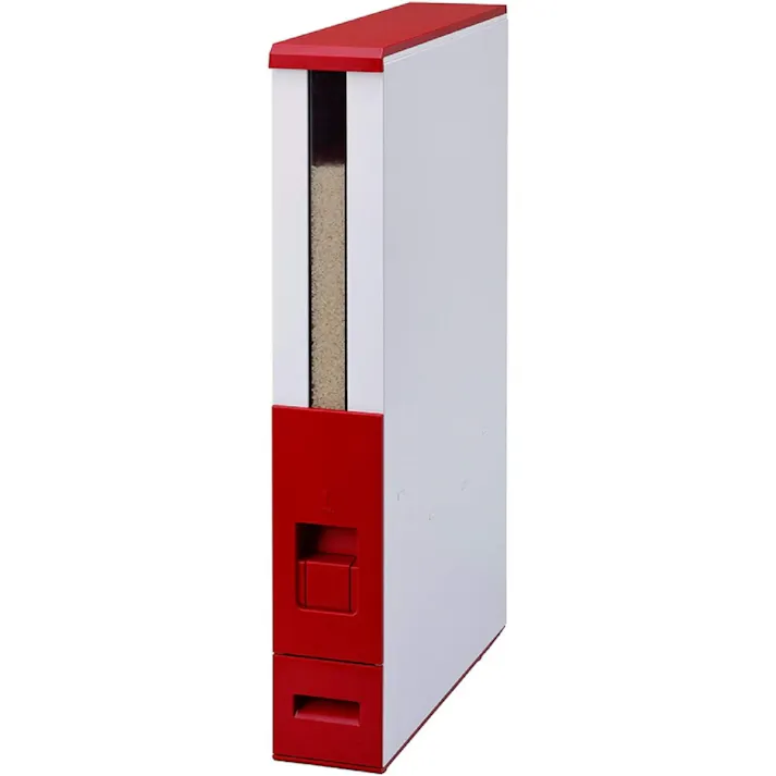 エムケー精工 ライスエースS 鋼板製スリム米びつ 12kg レッド 米櫃 米びつ 保管 米 おしゃれ オシャレ スリム すき間 キッチン インテリア 収納 シンプル スタイリッシュ 4905249317079【別送品】