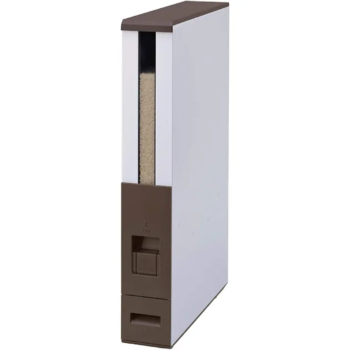 エムケー精工 ライスエースS 鋼板製スリム米びつ 12kg ブラウン 米櫃 米びつ 保管 米 おしゃれ オシャレ スリム すき間 キッチン インテリア 収納 シンプル スタイリッシュ 4905249317086【別送品】