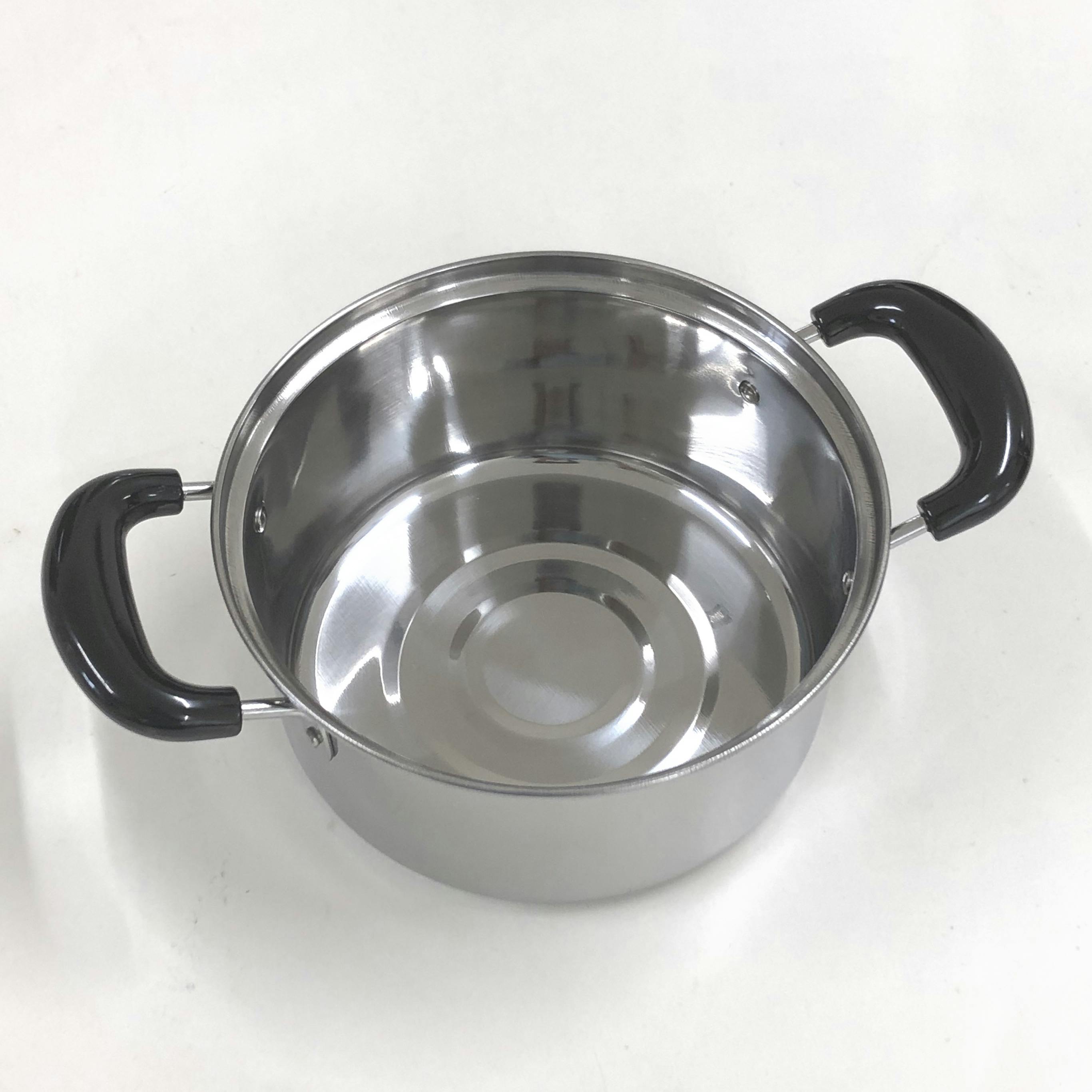 峯嶋製作所 単層底両手鍋18cm ガラス蓋 200V・IH対応 なべ ステンレス