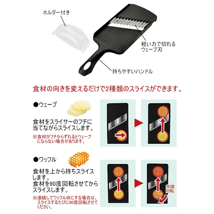 下村工業 プログレード ウェーブ&ワッフルスライサー PG-617 日本製 スライス スライサー 波型 ワッフル 切る カット きゅうり 人参 じゃがいも 調理器具 4962336614251【別送品】