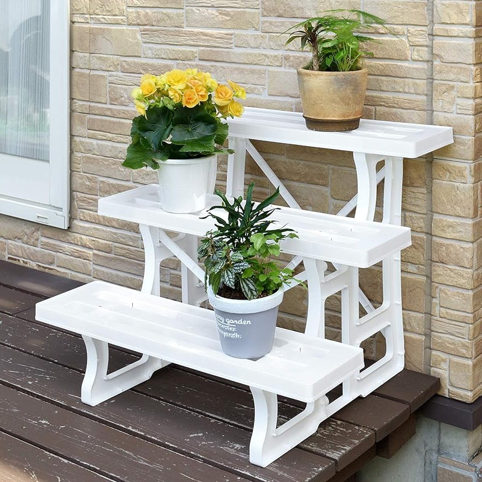 No226　ひろ商品　 簡単移動、植物棚 　whiteモスグリーン　3段 No226 ひろ様専用商品 簡単移動、植物棚 whiteモスグリーン 3段