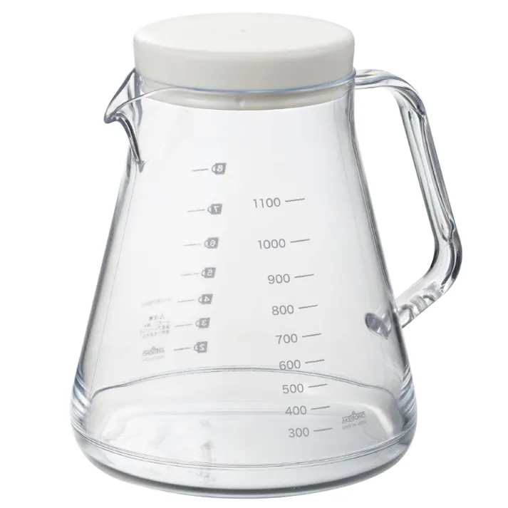 曙産業 コーヒーサーバーストロン 1100 ホワイト TW-3763 日本製 トライタン 割れにくい 軽量 クリア 透明 電子レンジ可 食洗機可 コーヒー 珈琲 コーヒーサーバー ドリッパー 丈夫 注ぎやすい 目盛付き 軽い 割れにくい プラスチック製 4954267157631【別送品】