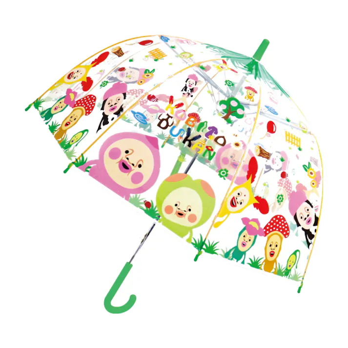 ジェイズプランニング 子供ビニール傘 55cm こびとづかん ポップカラー かさ 傘 ビニール傘 ドームタイプ ドーム型 雨具 雨傘 クリア ワンタッチタイプ 8本骨 キャラクター かわいい 雨 梅雨 4570171345171【別送品】
