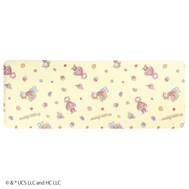 PVCキッチンマット 45×120cm おさるのジョージ シンギングジョージ カーペット チェアマット オールシーズン 撥水 はっ水 拭ける すべりにくい 洗濯不要 5mm厚 キャラクター PVCマット インテリア お手入れ簡単 おしゃれ かわいい 水野 4550681801428【別送品】