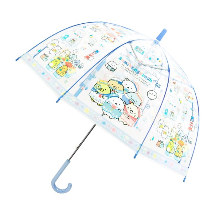子供ビニール傘 55cm すみっコ しろくまのふるさと ドームタイプ 子供 キッズ 透明 かさ 傘 ビニール傘 ドームタイプ ドーム型 雨具 雨傘 クリア ワン キッズ用 傘・雨具