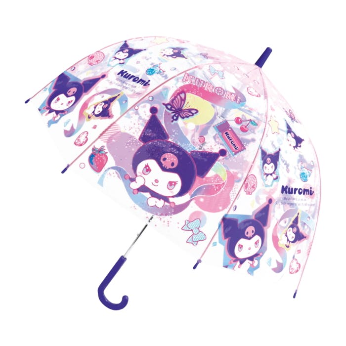 子供ビニール傘 55cm クロミ シャイニー ドームタイプ 子供 キッズ 透明 かさ 傘 ビニール傘 ドームタイプ ドーム型 雨具 雨傘 クリア ワンタッチタイ キッズ用 傘・雨具