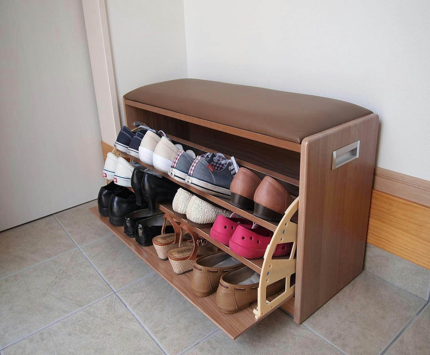 タック Vita ベンチ式シューズラック60cm ナチュラル 玄関スツール