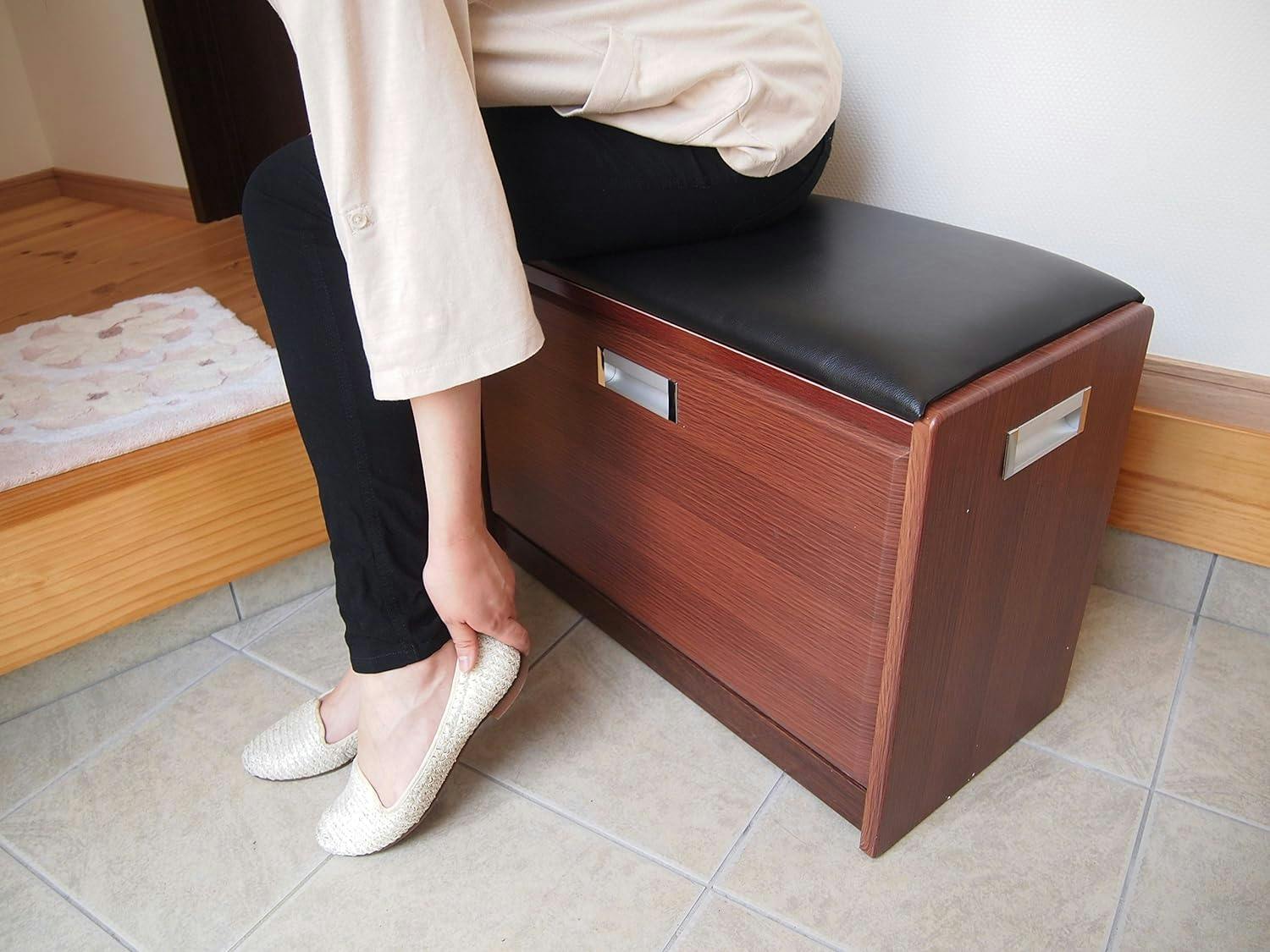 タック Vita ベンチ式シューズラック60cm ナチュラル 玄関スツール