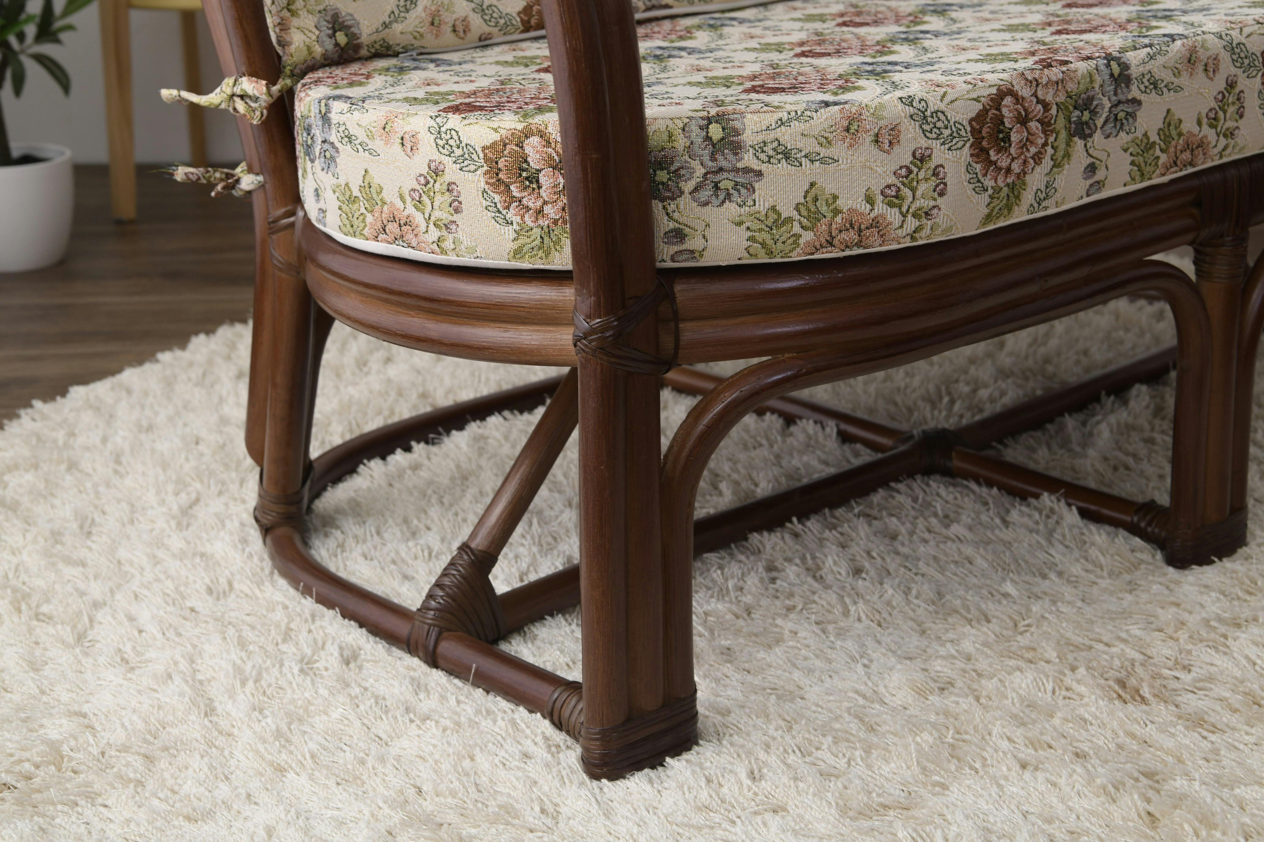 タック Vita 天然籐 カウチソファ TAN-229 天然籐を使用した自然