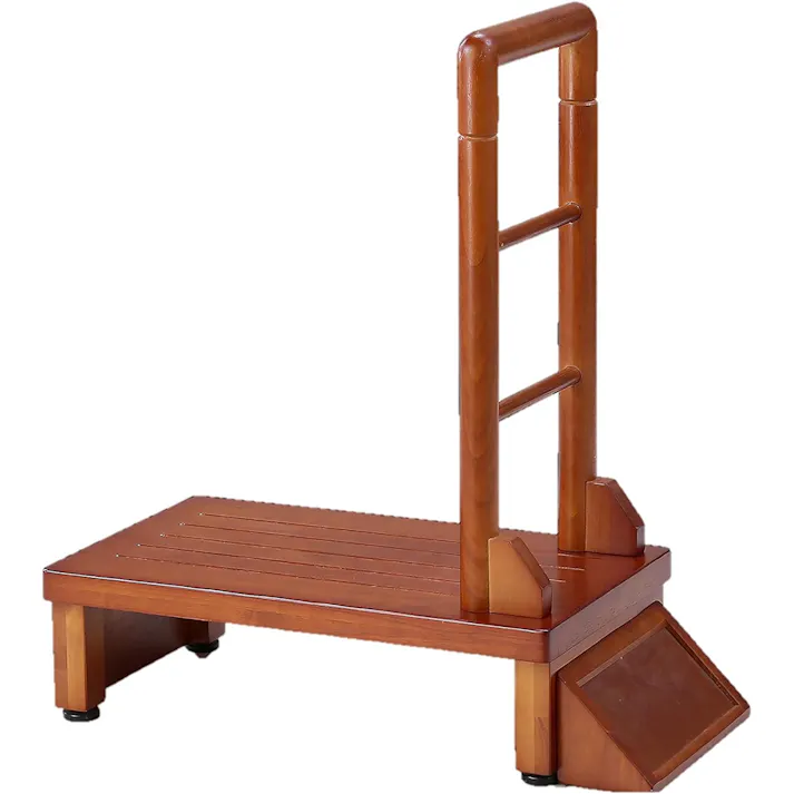 タック Vita 手すり付き玄関台 60cm ブラウン 踏み台 サポート手すり 手すりが付いて昇り降りしやすい玄関台 4589792851367【別送品】