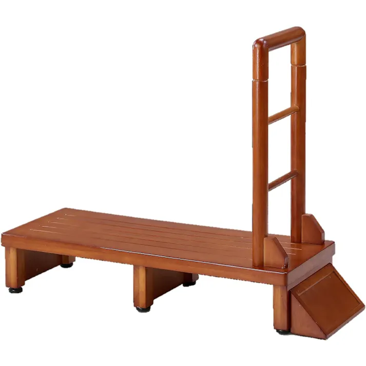 タック Vita 手すり付き玄関台 90cm ブラウン 踏み台 サポート手すり 手すりが付いて昇り降りしやすい玄関台 4589792851374【別送品】