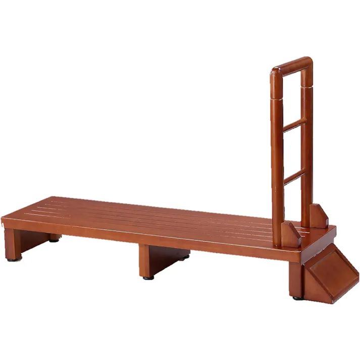 タック Vita 手すり付き玄関台 120cm ブラウン 踏み台 サポート手すり 手すりが付いて昇り降りしやすい玄関台 4589792851381【別送品】