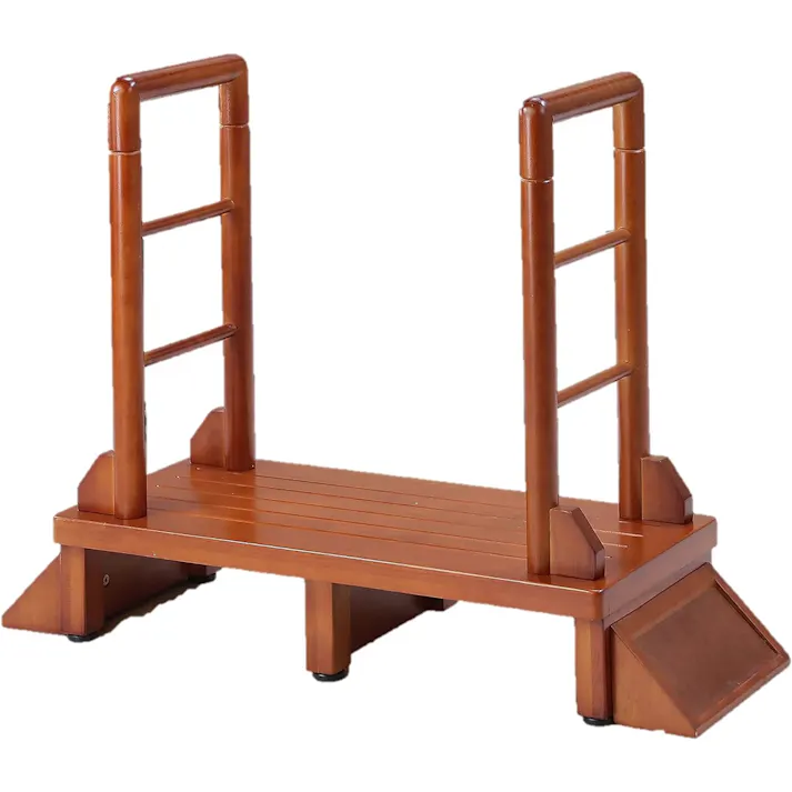 タック Vita 両手すり付き玄関台 80cm ブラウン 踏み台 サポート手すり 両手すりが付いて昇り降りしやすい玄関台 4589792851398【別送品】