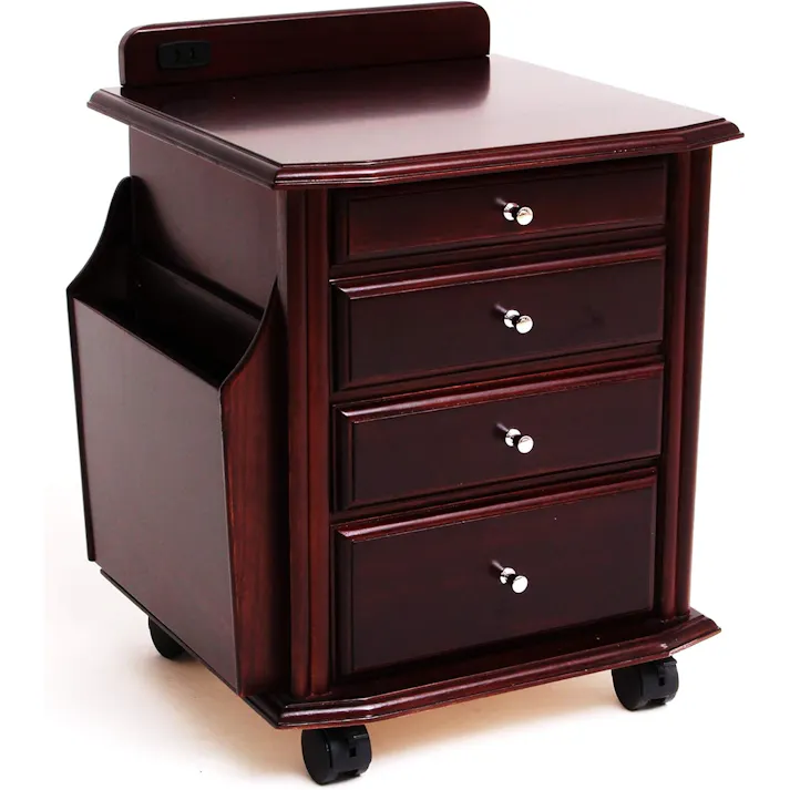 タック Vita ベッドサイドテーブル ダークブラウン 収納ワゴン 天然木 コンセント付きで収納も多く、どんなシーンでも利用しやすいベッドサイドテーブル! 4589792851886【別送品】