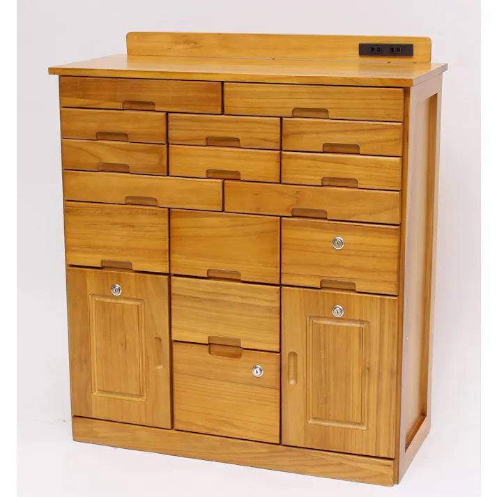 タック Vita 桐製マルチラック 72cm ライトブラウン キャスター付き 多彩な引き出しで収納に便利なマルチラック 4589792851930【別送品】