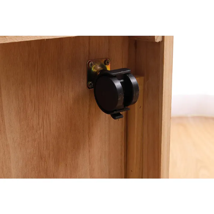 タック Vita 桐製マルチラック 90cm ライトブラウン キャスター付き 多彩な引き出しで収納に便利なマルチラック 4589792851954【別送品】