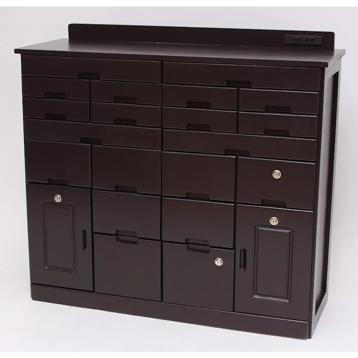 タック Vita 桐製マルチラック 90cm ダークブラウン キャスター付き 多彩な引き出しで収納に便利なマルチラック 4589792851961【別送品】