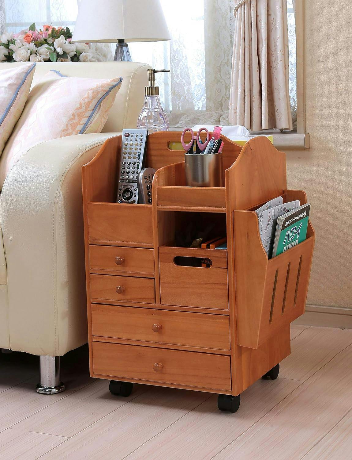 タック Vita 桐製便利ワゴン ロータイプ 小物収納 キャスター