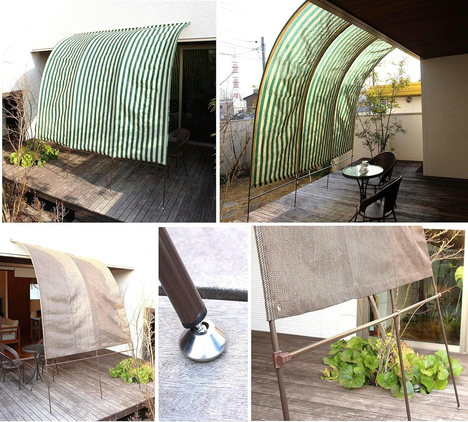 タック Living Out アーチ型サンシェードII 3m ブラウン