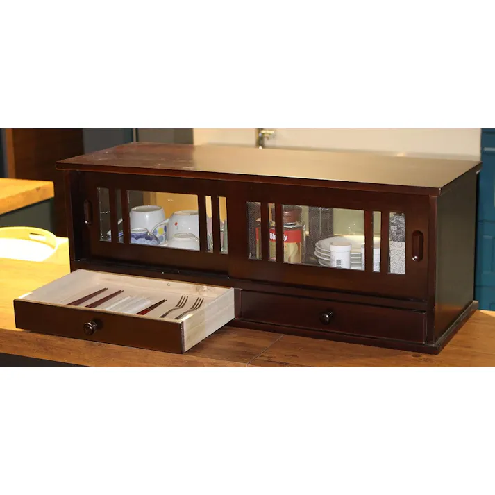 タック Vita 両面引き戸カウンターラック 60cm ブラウン 両面から開けられて便利なカウンターラック 4589792854382【別送品】