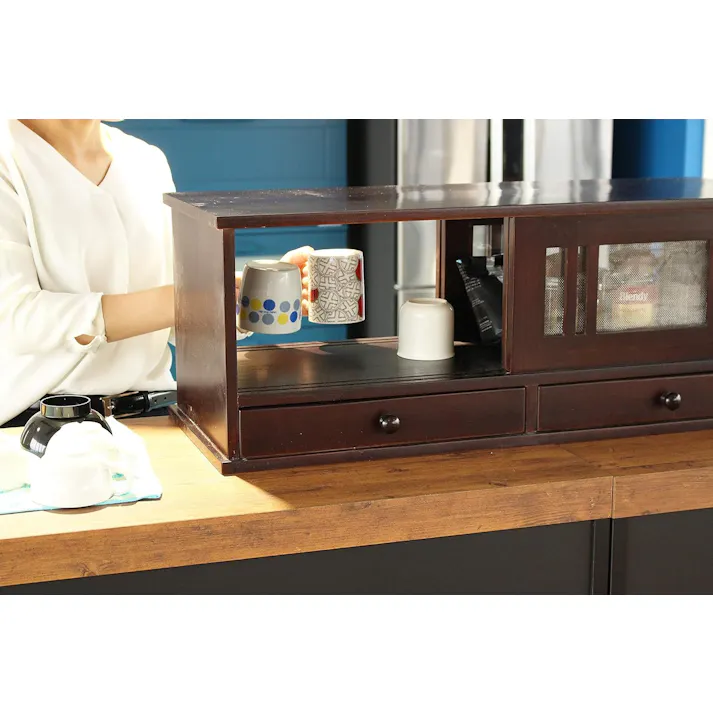 タック Vita 両面引き戸カウンターラック 60cm ブラウン 両面から開けられて便利なカウンターラック 4589792854382【別送品】