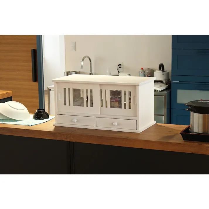 タック Vita 両面引き戸カウンターラック 60cm ブラウン 両面から開けられて便利なカウンターラック 4589792854382【別送品】