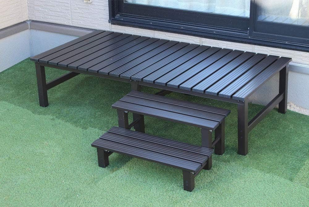 踏み台 タック Vita 手すり付き玄関台 90cm ブラウン 踏み台 サポート